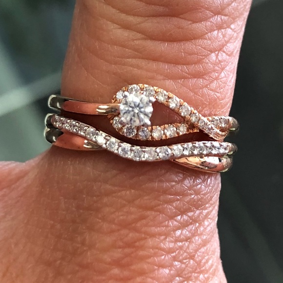 14k Rose Gold Diamond Wedding Set Jared 3/4ct - Picture 2 of 8